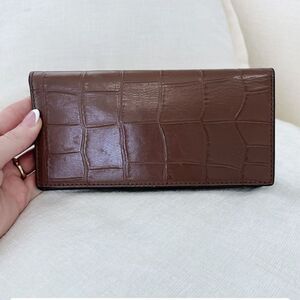 Coach Moc Croc Bifold Leather Long Wallet
